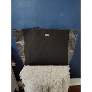 COACH Fragrance Tote Bag Black & Silver Shimmer Glitter Travel Bag Purse